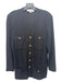 St John Collection Size 6 Black & Gold Wool Ribbed 4 Pocket Gold button Cardigan Black & Gold / 6