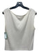 St John Size S Cream Wool Wide Neck Sleeveless Top Cream / S