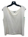 St John Size S Cream Wool Wide Neck Sleeveless Top Cream / S