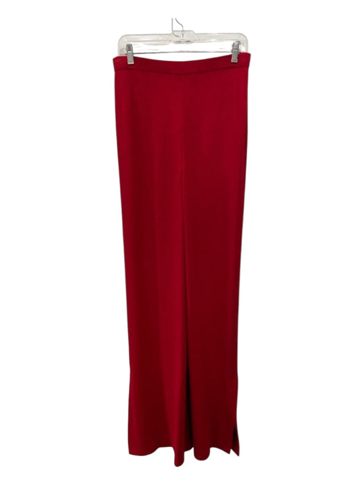 St John Collection Size 6 Red Wool Straight Cut High Rise Elastic Pants Red / 6