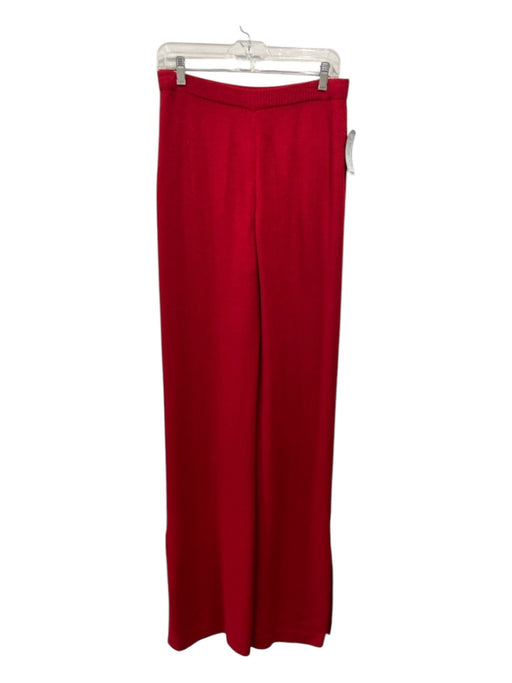 St John Collection Size 6 Red Wool Straight Cut High Rise Elastic Pants Red / 6