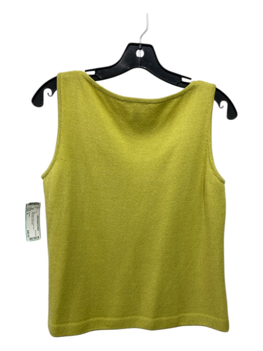 St John Size S Chartreuse Wool Scoop Neck Sleeveless Top Chartreuse / S