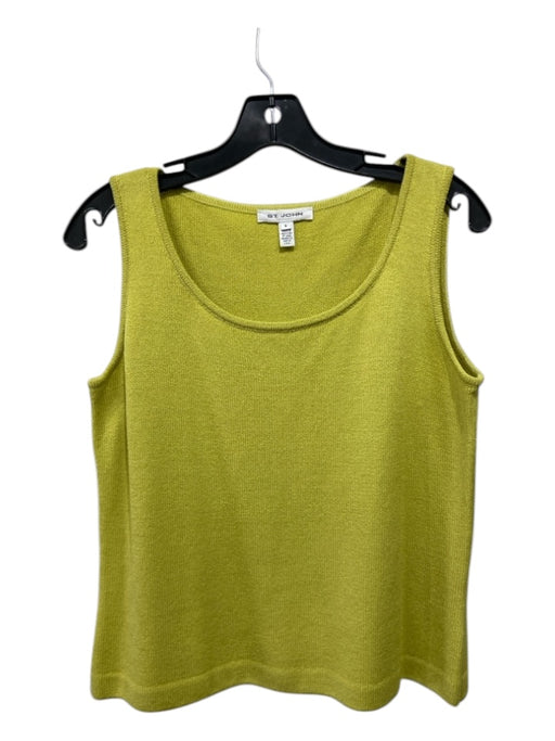 St John Size S Chartreuse Wool Scoop Neck Sleeveless Top Chartreuse / S