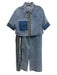 Akira Size L Light Wash Cotton & Viscose Embellished Pants Set Light Wash / L
