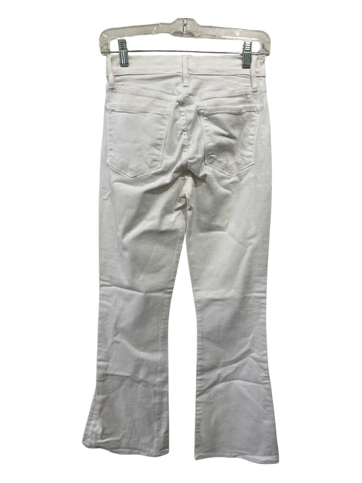 Frame Size 25 White Cotton Blend Gold button 5 Pocket Flare Jeans White / 25