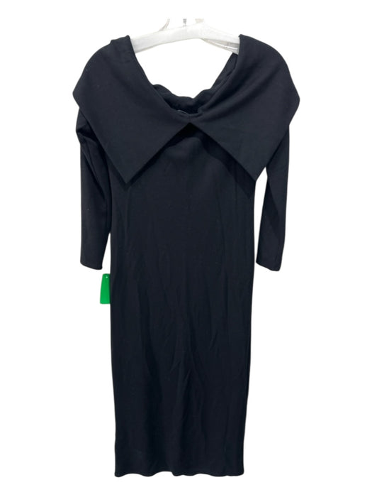 Modern Citizen Size M Black Rayon & Merino Wool Long Sleeve Fold Over Maxi Dress Black / M