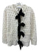 Sea New York Size XS White & Black Wool Long Sleeve Tie Front eyelet Sweater White & Black / XS