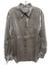 Reformation Size XS Silver Gray Polyester Button Neck Semi Sheer Metallic Top Silver Gray / XS