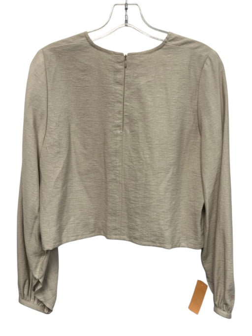 Camilo Size Est Small Beige Linen Back Zip Long Sleeve Top Beige / Est Small