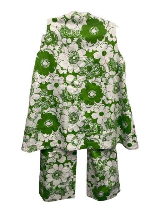 Camilo Size Est S Green & White Cotton Floral Hook & Eye Pants Set Green & White / Est S
