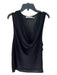 Alice + Olivia Size M Black Linen & Viscose Cowl Neck Sleeveless Semi Sheer Top Black / M