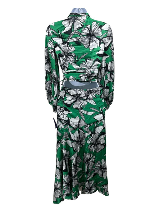 Alexis Size Small Green, White & Black Polyester Long Sleeve Floral Skirt Set Green, White & Black / Small