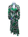 Alexis Size Small Green, White & Black Polyester Long Sleeve Floral Skirt Set Green, White & Black / Small