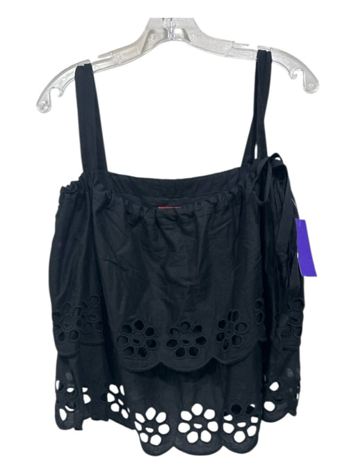 Vivienne Westwood Size 2 Black Cotton Sleeveless Drawstring Scallop Hem Top Black / 2