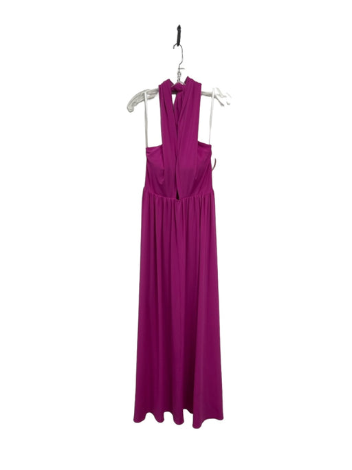 Halston Size 2 Magenta Pink Polyester Built in bra Cut Out Stretch Gown Magenta Pink / 2