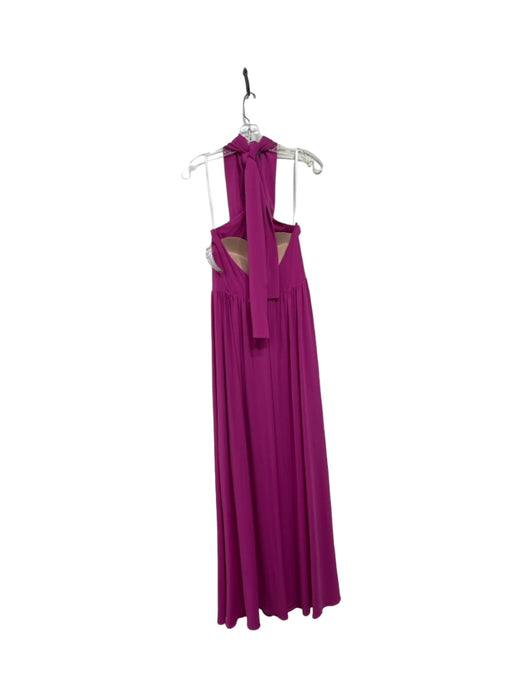 Halston Size 2 Magenta Pink Polyester Built in bra Cut Out Stretch Gown Magenta Pink / 2