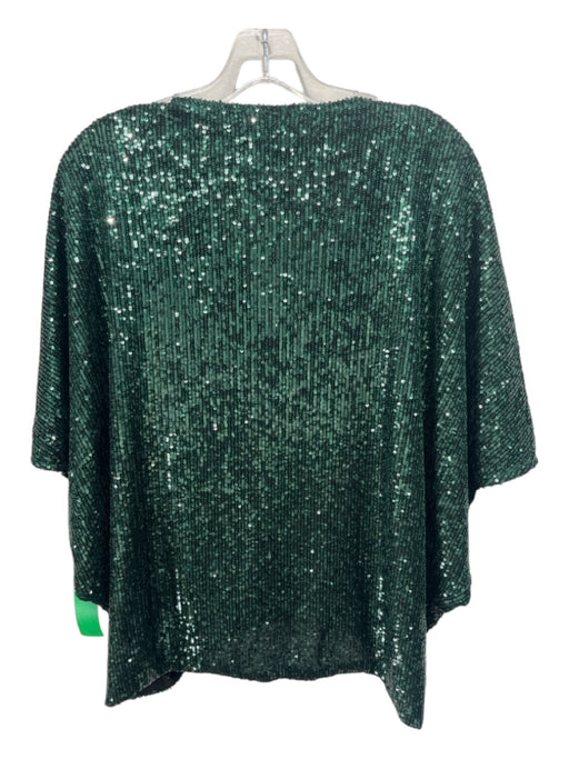 Trina Turk Size XS/S Green Polyester Fully Sequined Surplice Batwing Top Green / XS/S