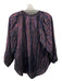 Apiece Apart Size 6 Black & Multi Viscose V Neck Metallic Stripe Long Sleeve Top Black & Multi / 6