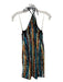 Lovers + Friends Size XS Gold & Blue Fully Sequined High Tie Neck Halter Dress Gold & Blue / XS