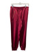 Milly Size S Burgundy Red Triacetate Blend Elastic Waist Satin Zipper Pants Burgundy Red / S