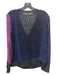 Diane Von Furstenberg Size S Blue & Red Viscose Blend Surplice Swiss Dot Top Blue & Red / S