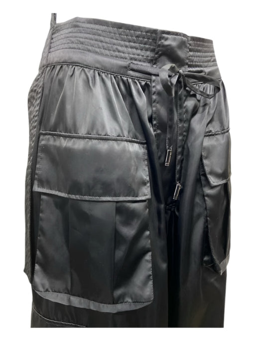 Dolce & Gabbana Size 42 Black Poliamide Cargo Pockets Satin Pants Black / 42