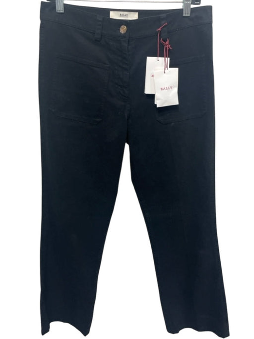 Bally Size 6 Black Cotton Zip Fly Patch Pockets Pants Black / 6