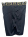 Versace Size M Black & Gold Poliamide Elastic Waist Jacquard Cycling Shorts Black & Gold / M