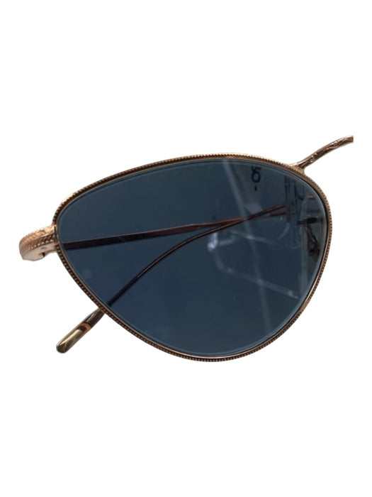 Oliver Peoples Rose Gold Metal Wire Frame Black Lens Cat Eye Sunglasses Rose Gold