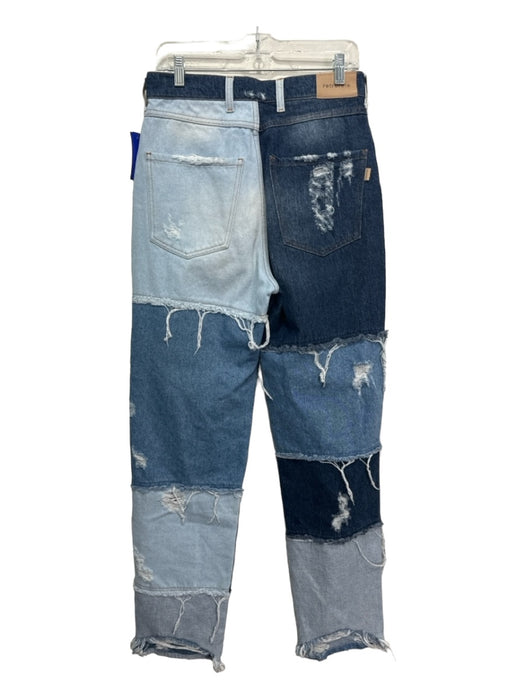 Retrofete Size 29 Dark & Light Wash Cotton Denim Patchwork Distressed Jeans Dark & Light Wash / 29