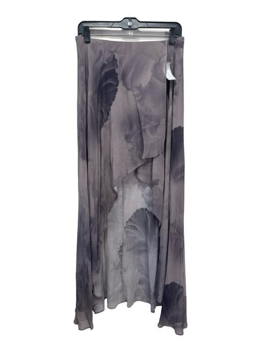 ALLSAINTS Size 6 Gray Viscose Elastic Waist Watercolor Tulip Front Skirt Gray / 6