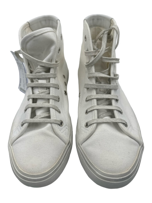 Saint Laurent Shoe Size 41 White Canvas High Top Graffiti Laces Sneakers White / 41