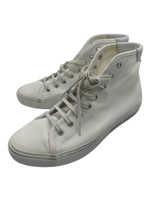 Saint Laurent Shoe Size 41 White Canvas High Top Graffiti Laces Sneakers White / 41