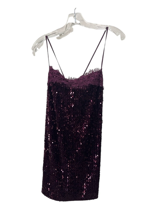 Intimately Free People Size L Dark Purple Velvet Fully Sequined Mini Dress Dark Purple / L