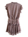 Reset Size S Mauve Polyester Tie V Neck Ruffle Cap Sleeve Shimmer Dress Mauve / S
