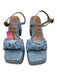 Vicenza Shoe Size 9 Blue Denim Flower Square Toe Platform Sandals Blue / 9