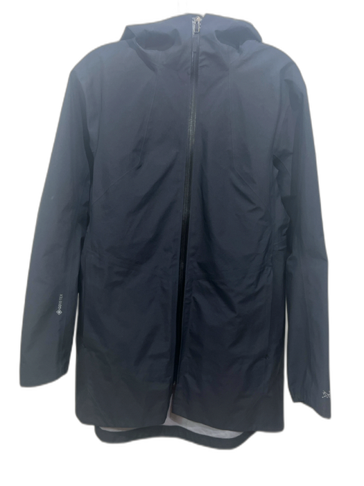 Arcteryx Size L Black Nylon Front Zip Hooded Gore-tex Rain Coat Black / L