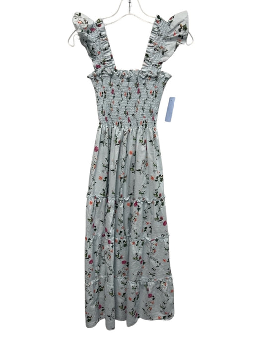 Hill House Size S Light Blue & Multi Cotton Flora & Fauna Sleeveless Dress Light Blue & Multi / S