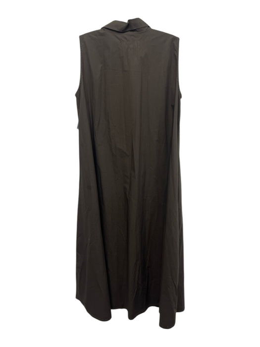 Labo.art Size 0 Dark Brown Cotton Sleeveless Button Front Collared Dress Dark Brown / 0
