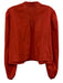 Ciao Lucia Size L Orange Red Cotton Long Balloon Sleeve Embroidered Flowers Top Orange Red / L