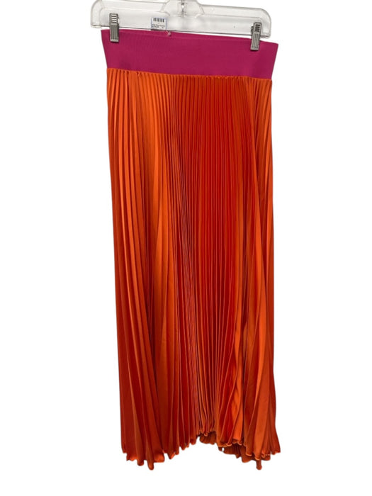 Loyd / Ford Size 2 Orange & Hot Pink Polyester Elastic Waistband Satin Skirt Orange & Hot Pink / 2