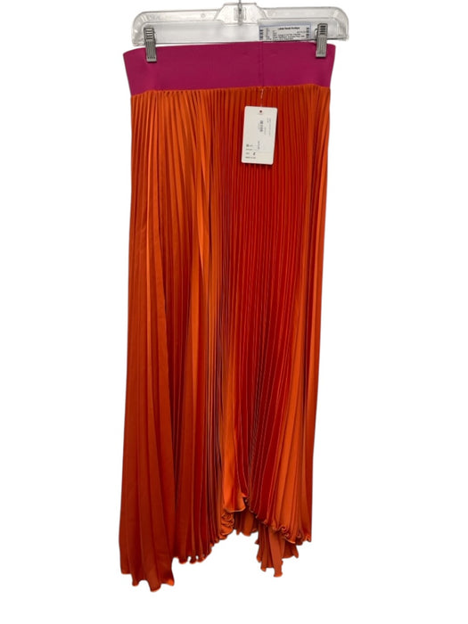 Loyd / Ford Size 2 Orange & Hot Pink Polyester Elastic Waistband Satin Skirt Orange & Hot Pink / 2