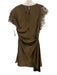 AMUR Size 8 Taupe Brown Polyester Satin Lace Cap Sleeve Ruched Sides Dress Taupe Brown / 8