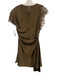 AMUR Size 8 Taupe Brown Polyester Satin Lace Cap Sleeve Ruched Sides Dress Taupe Brown / 8