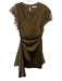 AMUR Size 8 Taupe Brown Polyester Satin Lace Cap Sleeve Ruched Sides Dress Taupe Brown / 8