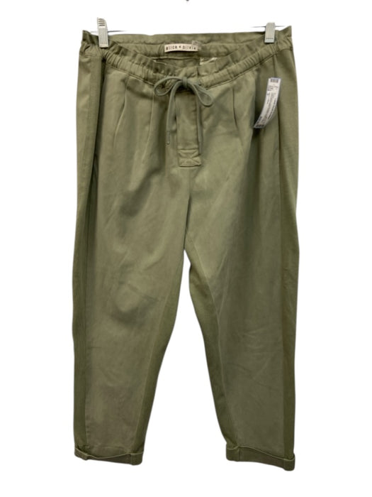 Alice + Olivia Size S Light Green Lyocell blend Elastic & Drawstring Waist Pants Light Green / S