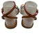 Larroude Shoe Size 9 Tan Brown & Multi Leather Upper Strappy Edge Detail Sandals Tan Brown & Multi / 9