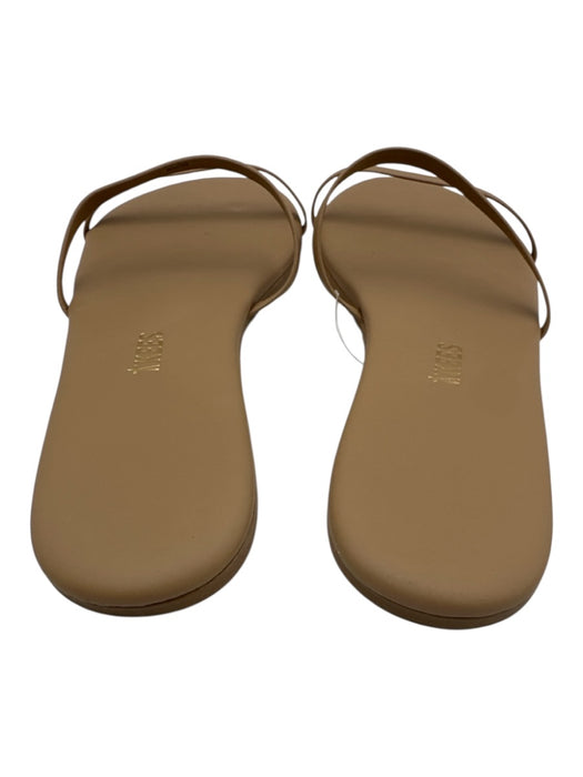 Tkees Shoe Size 9 Beige Leather Upper Two Strap Mule Flat Round Toe Sandals Beige / 9