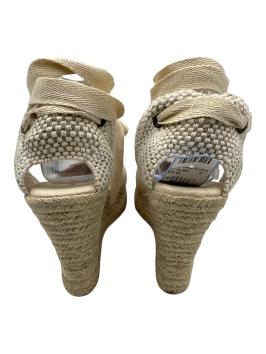 Soludos Shoe Size 9 Cream White & Beige textile upper Woven Wedge Espadrille Cream White & Beige / 9
