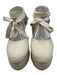 Soludos Shoe Size 9 Cream White & Beige textile upper Woven Wedge Espadrille Cream White & Beige / 9